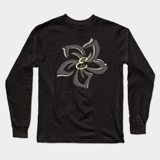 The letter E on a tribal plumeria Long Sleeve T-Shirt